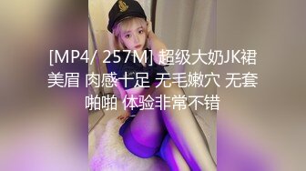 [MP4/ 257M] 超级大奶JK裙美眉 肉感十足 无毛嫩穴 无套啪啪 体验非常不错